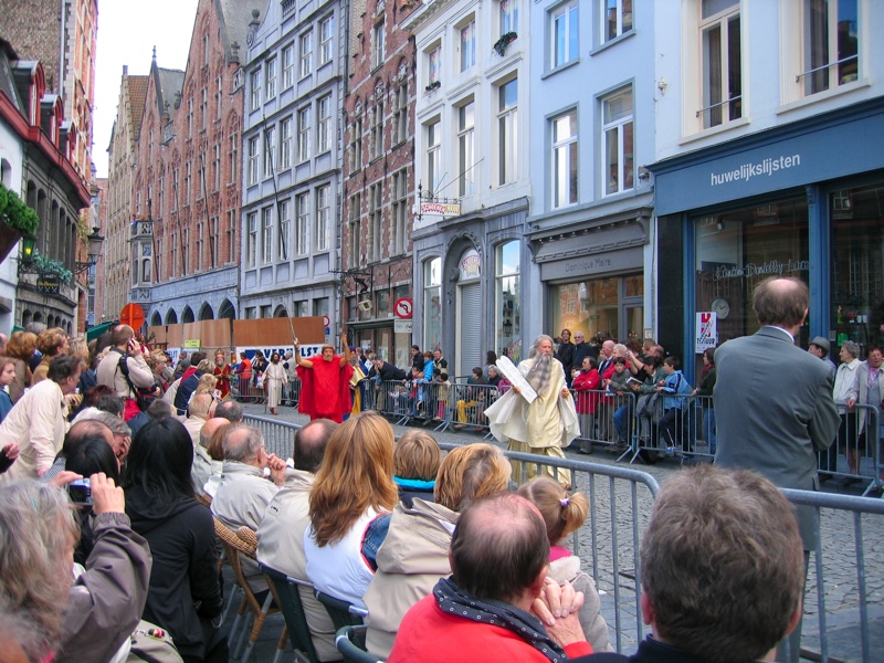 Moses bringing forth the tablets